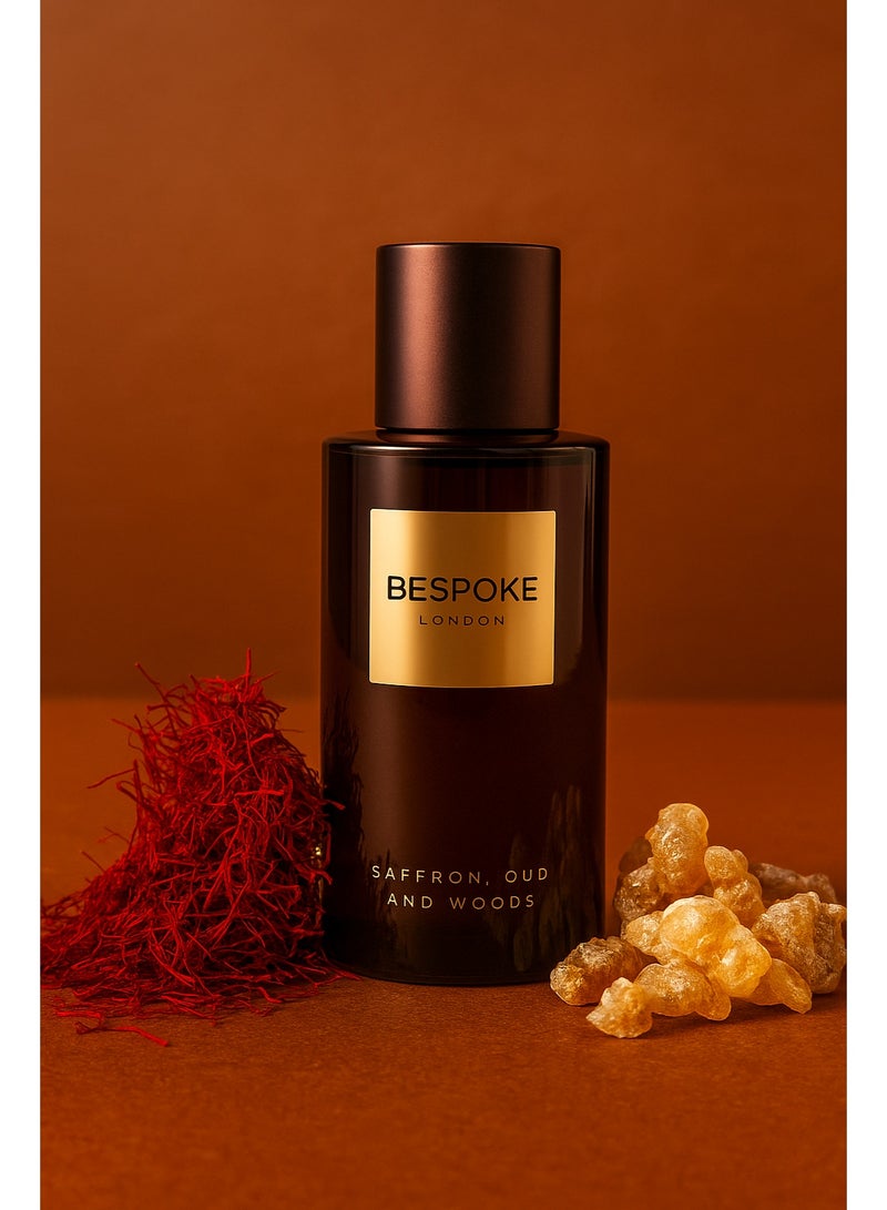 Bespoke London Gold Collection Saffron, Oud & Woods Eau de Parfum for Men, 100ml | Premium Long-Lasting Men’s Perfume | Woody, Oriental & Gourmand Fragrance | Luxury Gift for Men - Image 4